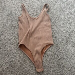 Aura Ribbed Brown Bodysuit